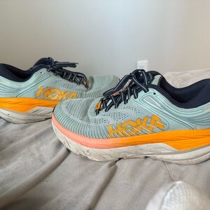 Hoka Women's Shoes in Light Blue and Orange